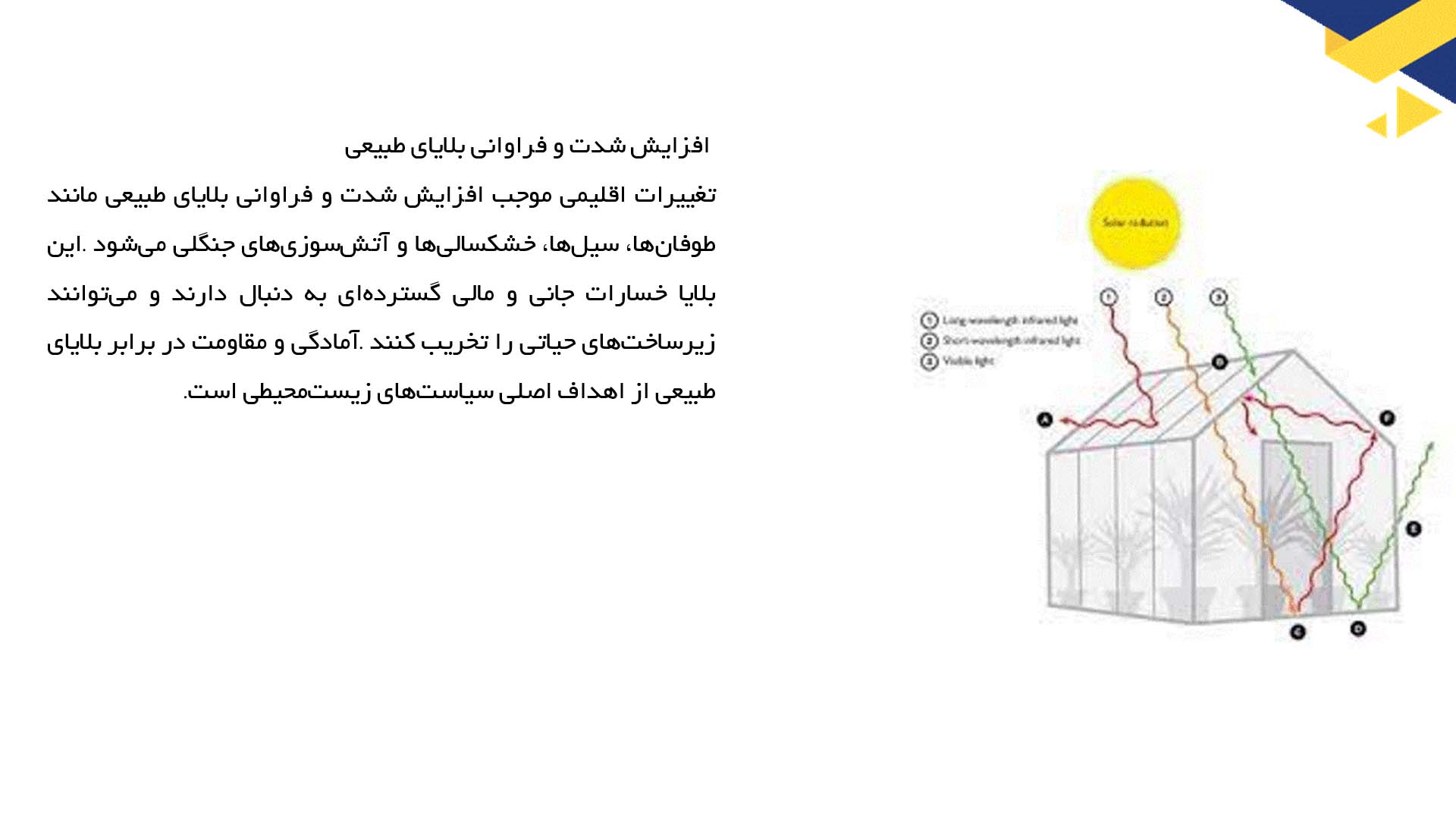 پاورپوینت در مورد بحران‌های زیست‌محیطی ناشی از گازهای گلخانه‌ای